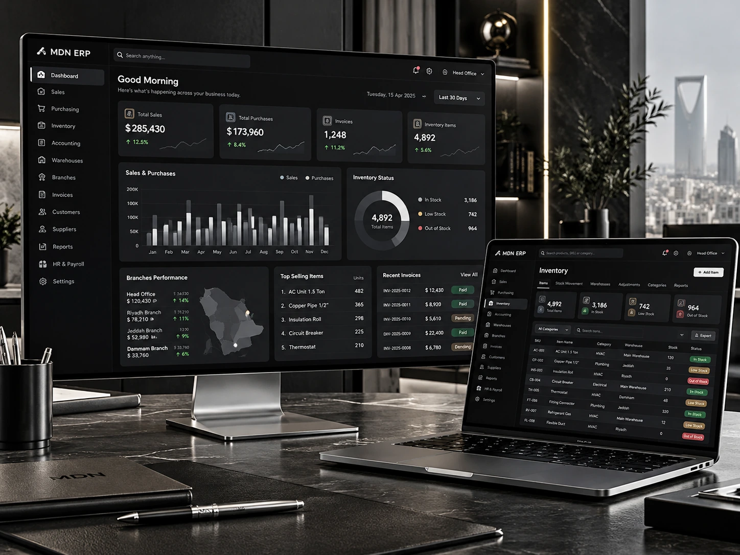 أنظمة ERP — تصور توضيحي